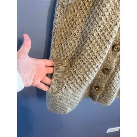Zara Light Brown Button Up Short Sleeve Vest Cardigan W Pockets SZ M, Wool Blend - Picture 3 of 7